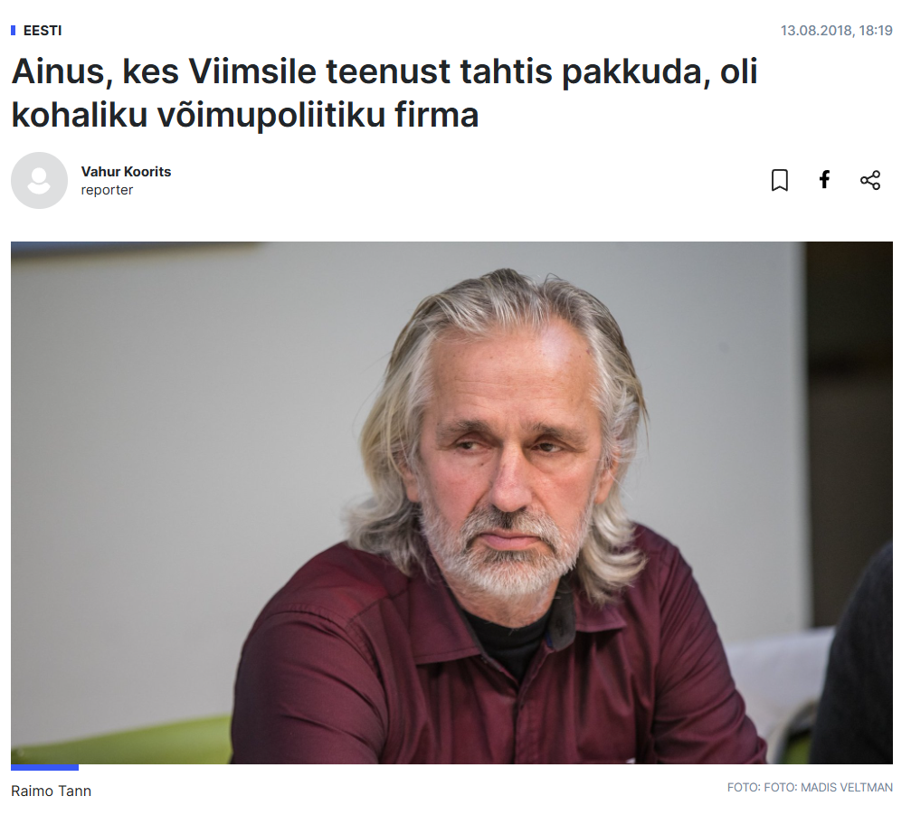 Raimo Tanni teenus vallale